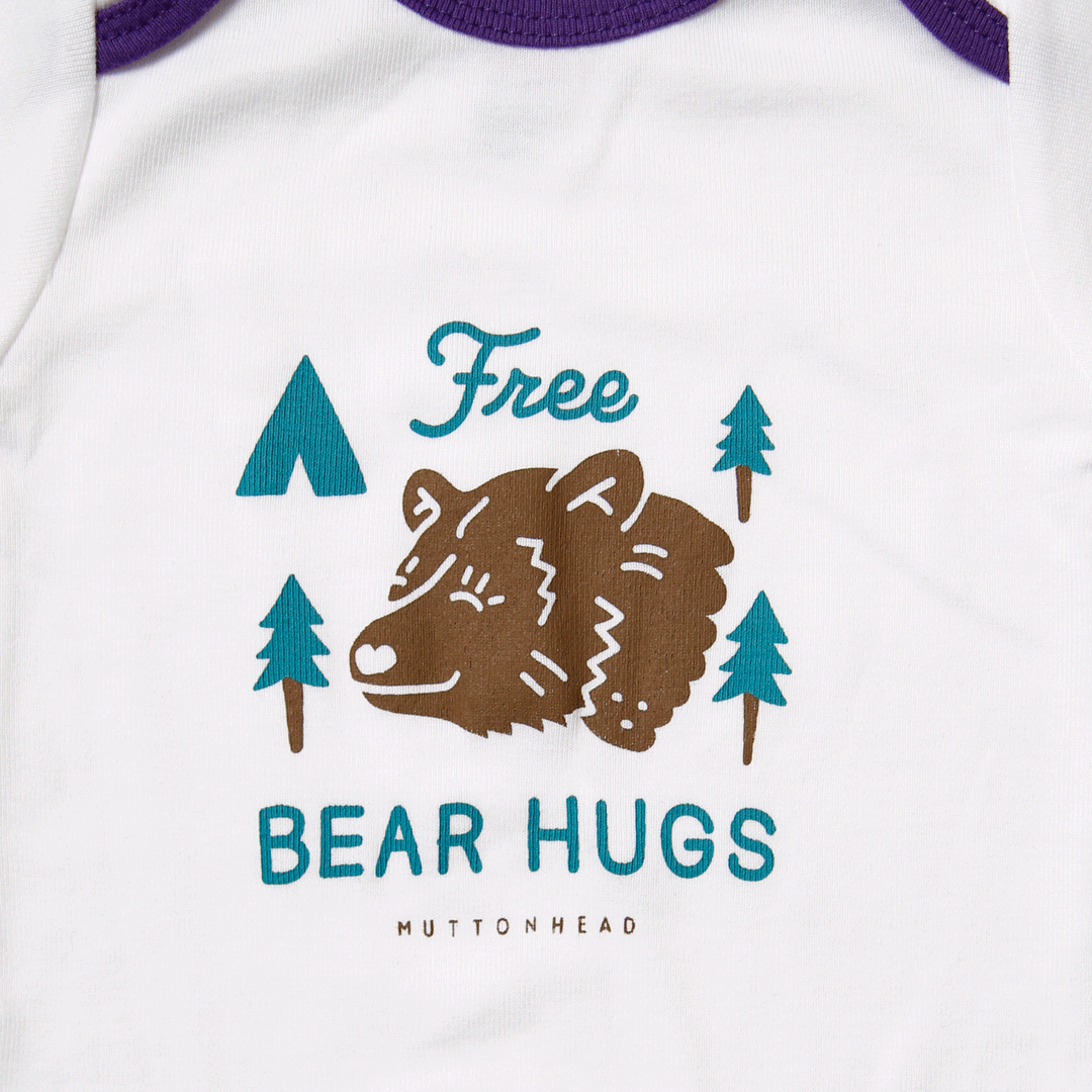 Bear Hugs Onesie - White/Purple