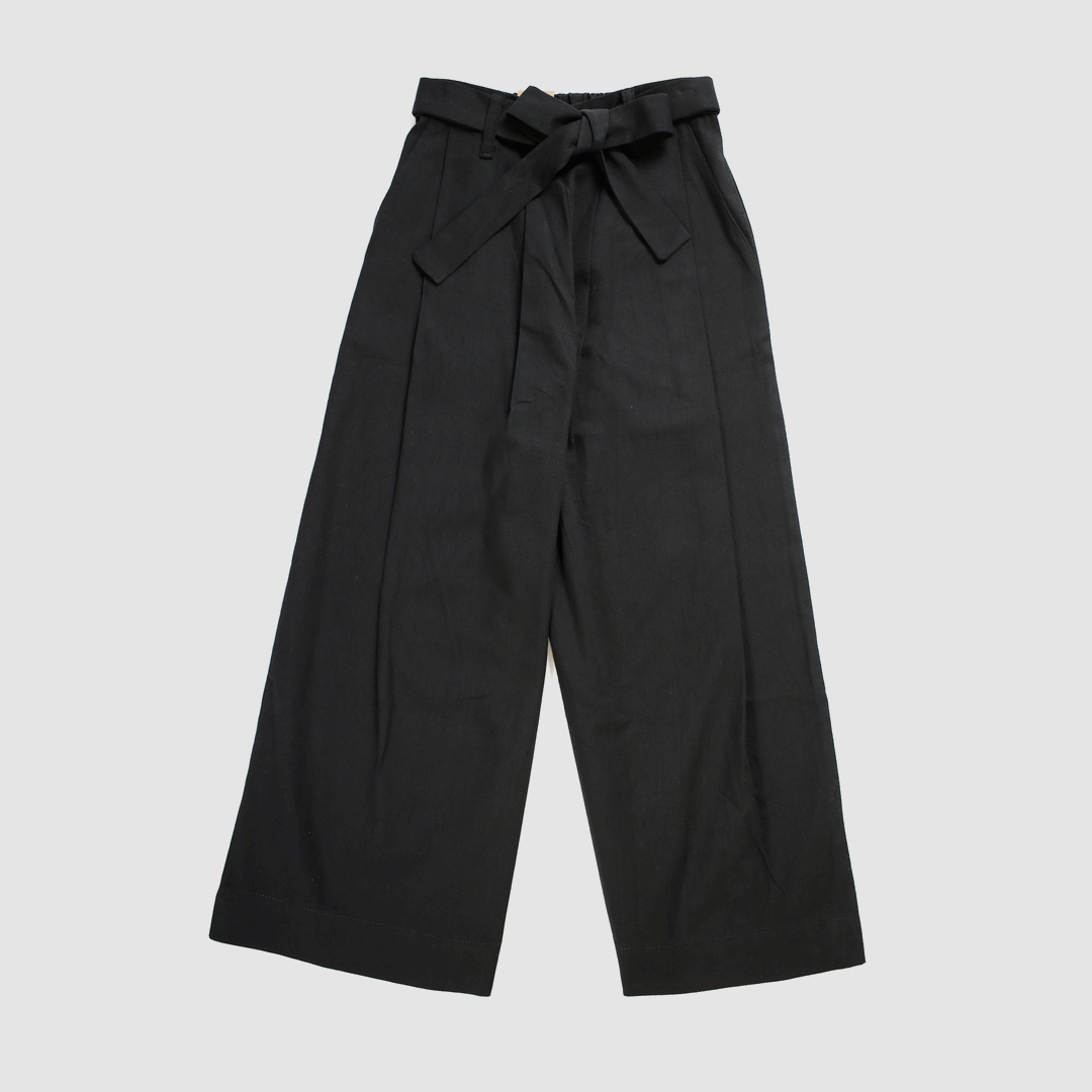 Women's - Wide Pants - Rinsed Oxford - Black