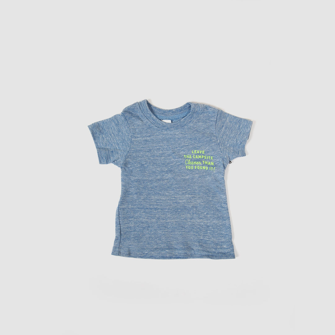 Baby Recycled Tee - Campsite - Heather Blue