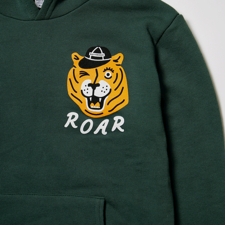 Kids Roar Hoodie - Forest Green