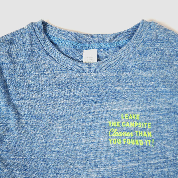 Kids Recycled Tee - Campsite - Heather Blue
