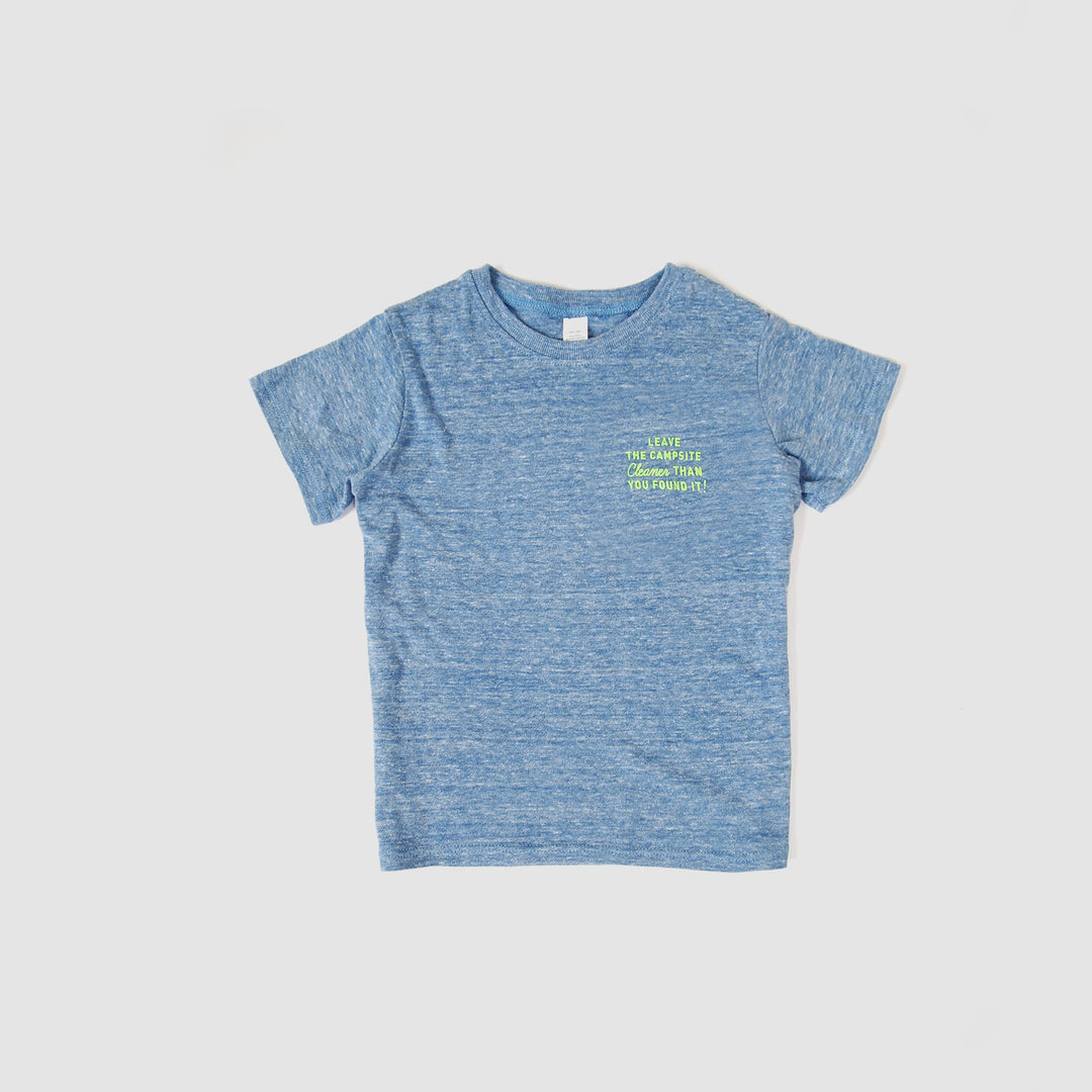 Kids Recycled Tee - Campsite - Heather Blue