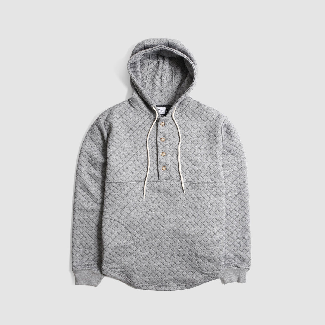 Camping Hoodie - Heather Grey Quilt