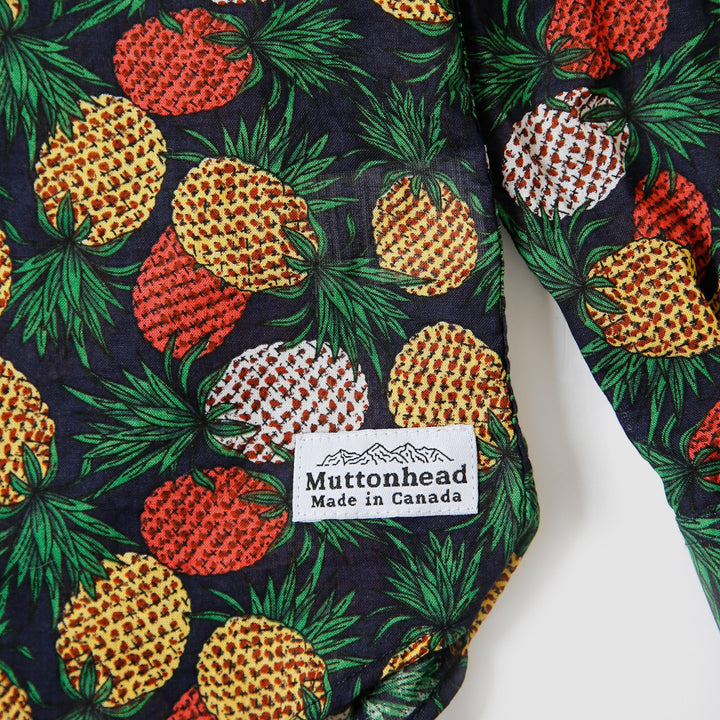 Long Sleeve Buttondown - Juicy Pineapple - Navy