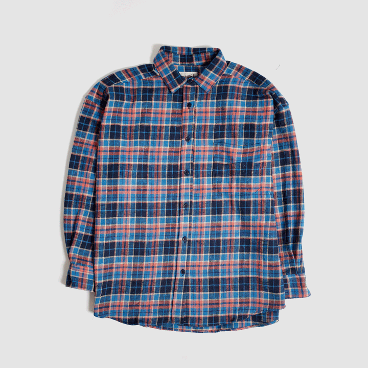 Women's Easy Shirt - Nep Vintage Check - Navy/Blue/Red