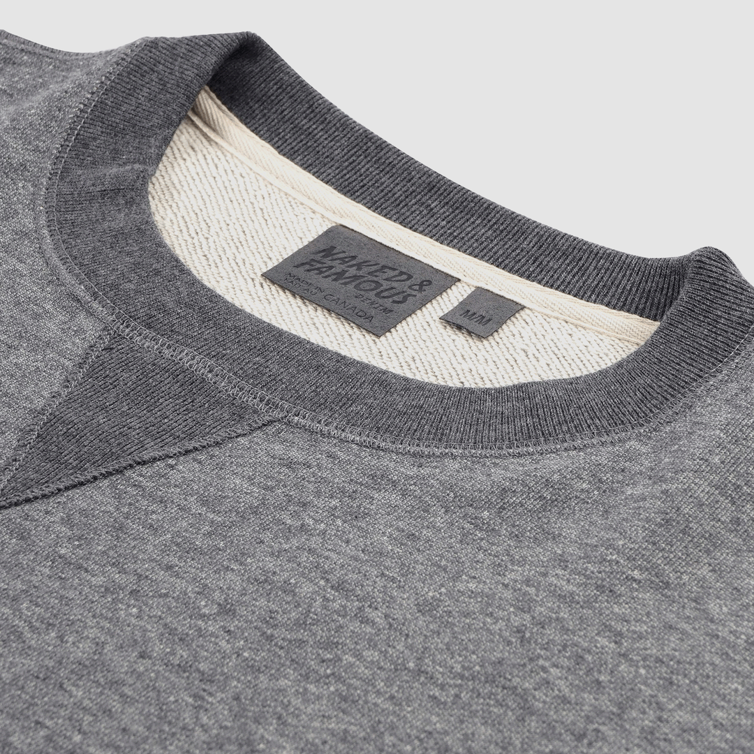 Naked & Famous Crewneck - Heavyweight Terry - Charcoal